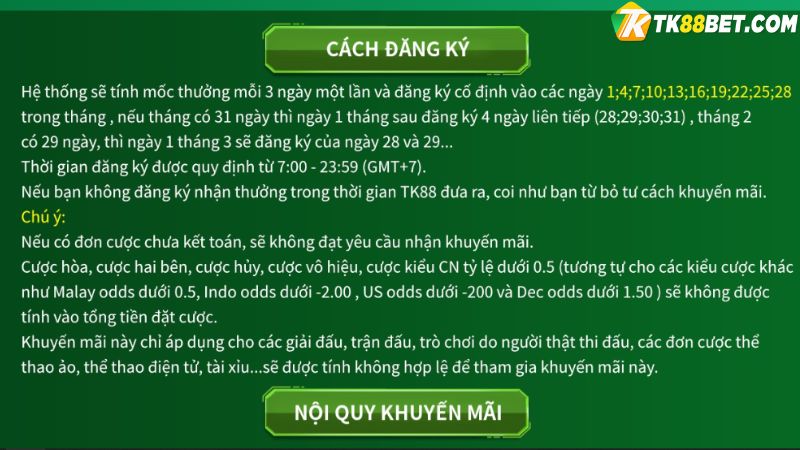 Cách đăng ký khuyến mãi